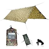 DD Hammocks - DD Tarp 3x3 – MC – leichte Camouflage-Plane für Hängematte, Camping und Solo Outdoor-Abenteuer