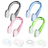 4 Stück Nasenklammer Schwimmen – wasserdichte Anti-Rutsch Nasenclips für Erwachsene & Kinder – Nasenschutz Nasenclips Protector mit Aufbewahrungsbox, Ideal für Anfänger & Profis