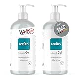 LinkDes® Antiseptik Gel, VAH gelistet, klebt nicht an den Händen, Desinfektionsgel, begrenzt viruzid EN 14476 (2er Pack)