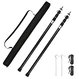 Teleskopstange für Zelte, Markise Stangen, Zeltstangen Teleskop, Aluminium Baldachinstütze Teleskop 95-234 cm, Camping Zelt Pole, Campingstangen für Planen Markise Baldachin Veranda (Black(2 Pcs))