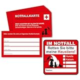 younikat Notfallkarte für Haustiere I 8,5 x 5,5 cm I mit Feld für Kontaktpersonen I dv_1058