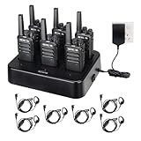 Retevis RT668 Funkgerät, Walkie Talkie Professionell Robustes, Funkgeräte Set Headset, 6 Wege Ladegerät, PMR446, VOX Handfunkgeräte mit Großer Reichweite für Hersteller,Lagerhaus(6 Stück, Schwarz)