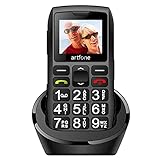 artfone C1+ Mobile Seniorenhandy ohne Vertrag | Dual SIM mit Notruftaste | Rentner Handy große Tasten | 1400 mAh Akku Lange Standby-Zeit | Großtastenhandy mit Ladestation | 1,77 Zoll Farbdisplay