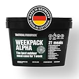 Tactical Foodpack Weekpack Alpha (21 Mahlzeiten) - Gefriergetrocknete Mahlzeiten I zum Verzehr bereit I MRE I Survival I Outdoor Nahrung I Trekking Nahrung I Expedition I Office