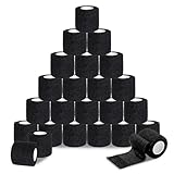 ROELLY 24 Rollen Selbstklebender Verband, 5cmx 4,5 m Verband Selbstklebend, Elastische Binde, Erste-Hilfe-Bandage für Finger, Handgelenke, Knöchel, Anwendbar für Menschen Oder Kleintiere, Schwarz