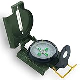 Militär Marschkompass mit Neigungsmesser & Nachtsicht | Wasserdichter Alu-Kompass mit Zielfernrohr, Vergrößerungslinse für Outdoor, Wandern, Bergsteigen, Camping
