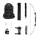 BRANKA - Tactical Set, Rucksack, Bogen, Zubehör, Fingertab, Armschutz, Pfeilauflage - Outdoor, Wandern, Bogensport, Anfängerbogen (Oliv-Grün)