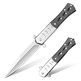 eiloszf Klappmesser Taschenmesser für Outdoor Survival Camping Einhandmesser Klinge Edelstahl Jagdmesser G10-griff, Scharfes Knife Überlebensmesser