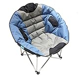 Homecall Klappbarer Camping-Mondsessel, XXL - (Grau/Blau) 30053