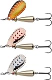 Abu Garcia Droppen Spinner - 3er Pack - Weitwurfköder mit Spinnerblatt zum Raubfischangeln - Barsch, Döbel, Hecht, Forelle, Lachs, Meerforelle, 6g