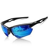 BONDDI Fahrradbrille, Sportbrille für Herren Damen, TR 90 Unbreakable Frame Polarisierte Sportsonnenbrille mit UV400 Schutz, für Radfahren Golf Baseball Laufen Wandern
