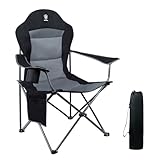 EVER ADVANCED Luxus Campingstuhl Faltbar 160 KG Belastbar Ultragroß mit Hochlehner Bequem Gepolster Klappstuhl Camping Garten Balkon Strand, Camping Stuhl Sessel Gartenstuhl Anglerstuhl