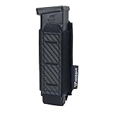 IDOGEAR Magazinbeutel 9mm Pistole Magazin Beutel MOLLE Halter mit Kohlenstofffaser gemusterte PP Platte BAU Einzelmagazine Träger (Black)
