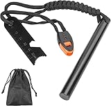 Feuerstahl Outdoor mit Paracord Griff, Feuerstahl XXL, Feuerstein Survival Set, Ferro Rod, Magnesium Feuerstarter, Feuerstab Outdoor, Feuereisen mit Feuerstein, Feueranzünder Set für Bushcraft/Camping