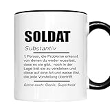 Soldat Definition Tasse – Lustiges Geschenk für Soldaten & Bundeswehr – Kaffee Becher mit Spruch – Geschenkidee für Armee, Militär & Kameraden