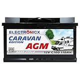Wohnwagen AGM Batterie 110Ah 12V Mover Wohnwagen & Solarbatterie – 12V 110 Ah Batterien für Camping, Wohnmobil Boot Solaranlage Akku Deep Electronicx.