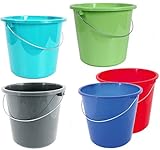 EIN 10 oder 5 Liter Eimer PUTZEIMER Plastik Kunststoff WASSEREIMER Lebensmittelecht Auswahl (Blau, 5 Liter)