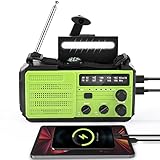 MILFECH 8000mAh Solar Radio, Kurbelradio Tragbar AM/FM Dynamo Wetter Notfallradio, LED Taschenlampe & Leseleuchte, Type-C Aufladen, SOS Alarm, IPX3, Kompass für Camping Outdoor