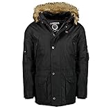 Geographical Norway Alaska Herren Winterjacke Jacke Parka Gr. S-XXXL, Größe:S;Farbe:Schwarz