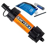 Sawyer Mini PointONE Wasserfilter Outdoor Notversorgung enfernt 100% Mikroplastik und 99,99999%* Aller Bakterien (Orange)