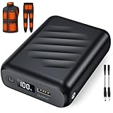 Powerbank für Heizweste 7,4V 20000mAh, Wiederaufladbarer Powerbank Heizweste mit LED Display für Heizjacken und Hoodies Herren Damen, Tragbare Heizwesten Akku mit DC/USB-A/USB-C Anschluss