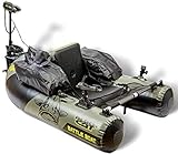 Black Cat Battle Boat Set - Bellyboot + Elektromotor zum aktiven Welsangeln, Angelboot zum Wallerangeln, Wallerboot mit E-Motor zum Aktivangeln