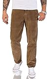 Rock Creek Herren Cord Hose Regular Fit Chino Hose Klassische Hosen Herrenhose Straight Cut Chinos Herren Cordhosen RC-2156 Dunkelbeige W38 L30