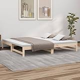 vidaXL Tagesbett Ausziehbar Sofa Gästebett Sofabett Bett Bettsofa Holzbett Schlafsofa Ausziehbett Bettgestell 2X(100x200) cm Massivholz Kiefer