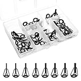 QWORK® 40 Stück Angelrute Spitzenring Reparaturset, Angelruten Spitzenring mit Edelstahl Keramik Führungsringen, Angelruten Spitze in 8 Größen für die Meisten Rutenarten
