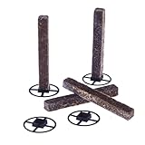 Flamestone 4x Dauerdocht für Wachsfresser inkl. Halter | nachhaltig in Deutschland hergestellt | Kerzenfresser Ersatzdocht | Wachsfeuer Docht aus Holz | Tischfeuer | Schmelzlicht (M)