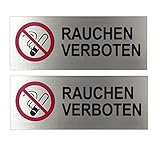 Facaii 2st Rauchen Verboten Schild 15 * 6cm Warnhinweis schilder aus stabile Aluminium Warnschild Neu
