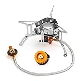 Awroutdoor Gas Campingkocher 3500W Faltbar, Gaskocher mit Piezozündung Winddicht, Gas Camping Kocher Klein Tragbar, Gasbrenner, Camping Gas Stove mit Adapter für Outdoor Picknick Trekking Wandern