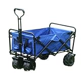 Campingausrüstung, Faltbarer Outdoor-Campinganhänger mit Breiten Rädern, Offroad-Campingwagen, Picknick, Van-Trolley großer Kapazität(Blue)