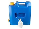 Wasserbehälter 15L mit Plastikventil + Seifenspender oder Desinfektionsmittel