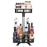 BELLE VOUS 2-Stufen Gewürzständer - Rotierendes Gewürzkarussell - Metall - Gewürzregal drehbar für die Küche - Drehteller Organizer - Drehteller Küche - Drehregal Küche