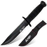 Freelander Outdoor Messer Feststehende, Survival Messer Full Tang 5CR13 Stahl, Scharfes Jagdmesser mit Nylon Scheide, Bushcraft Messer für Camping, Wandern, Geschenke für Männer