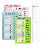 4 Stück Memo Checkliste Boards,mit 20 Austauschbaren Leeren Papieren Checklist Boards,To Do List Checklist Board,Tafel Chore Chart,Tragbare Memoboards Chore Chart für Zeitplan Lernplanung Erinnerung