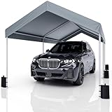 Carport 3x6 m Zeltgarage Carport mit Dach, UV-beständig wasserdicht Garagenzelt Unterstand Lagerzelt Weidezelt Garagenüberdachung für Auto, SUV, LKW, Boot, Auto Garage Zelt für Garten Party