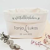 personalisiertes Notfallkörbchen für die Hochzeitsfeier | Notfallbox für die Toilette mit euren Namen und Hochzeitsdatum personalisiert | Handveredelt von ManufakturZauber (Klein)