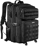 YOREPEK Großer Militär Rucksack Herren, 40L Outdoor Armee Wasserdicht Taktischer Bundeswehr Rucksäcke Molle Assault Survival Tactical Travel Backpack für Camping Trekking Wandern Reise Arbeit, Schwarz