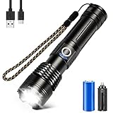 JONSDANY Taschenlampe LED Aufladbar 15000 Lumen, Extrem Hell Zoombare, 5 Lichtmodi, Klein für Camping Wandern Notfälle Freien