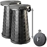 Semptec Urban Survival Technology Klapphocker: 2er-Set Tragbarer Teleskop-Hocker, höhenverstellbar, bis 200 kg (tragbarer Teleskophocker, Mobiler Hocker, Klappstuhl)