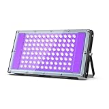 Glostars 100W LED UV Schwarzlicht Strahler, Schwarzlichtlampe, IP66 Wasserdicht, 395-400nm UV Partylicht mit Schalter für Bar, Partyzubehör, Schwarzlicht Deko, Bühnenbeleuchtung (1 Packung