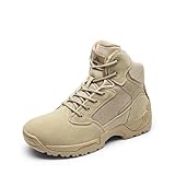 NORTIV 8 Herren Militärstiefel Einsatzstiefel mit Reißverschluss Taktische Boot Security Stiefel Kampfstiefel Springerstiefel Armee Outdoor Trekking Schuhe,Size 43,Sand,ALLOY