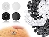 Emezddo 100 Stück Schraubenabdeckung,Kreuzschlitz Abdeckkappen,kreuzschlitzschrauben,Kunststoff Schrauben Deckel,Dekorative Abdeckungen,schraubenkappen,für Möbel Reparaturen(schwarz und weiß,12 mm)