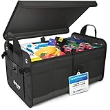 ATHLON TOOLS Premium Kofferraumtasche mit Deckel - 60 Liter XXL Kofferraum-Organizer - Extra stabile & wasserfeste Böden - lebensmittelecht - mit Antirutsch-Klett