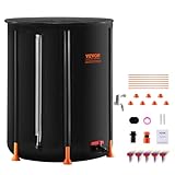 VEVOR Faltbare Regentonne, 100 Gallonen/380 L tragbarer Wassertank, PVC-Regenwassersammeltonne mit Zapfhähnen und Überlaufset, Wasserfass für Gartenwasserfänger