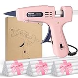 Feuerfest Heißklebepistole mit 30pcs Heißklebesticks, Klebepistole für DIY Kunst, Handwerk und schnelle Reparaturen in Haus & Büro, 20W Klebepistolen (Pinke Heißklebepistole)