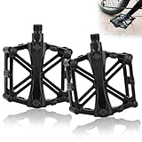 9/16 Zoll Fahrradpedal,leichte Fahrrad Pedale MTB aus Aluminiumlegierung mit rutschfesten Stiften und leichtgängigen Lagern,Pedale Rennrad mit breiter Plattform für Mountainbikes, Rennräder, Trekking