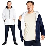 CityComfort Kapuzenpullover Herren Fleece Winter Hoodie mit Reißverschluss Umkehrbar Kuschelige Warme Fleece Kapuzenjacke Jungen Teenager und Männer M-3XL (Navy Blau, XL)